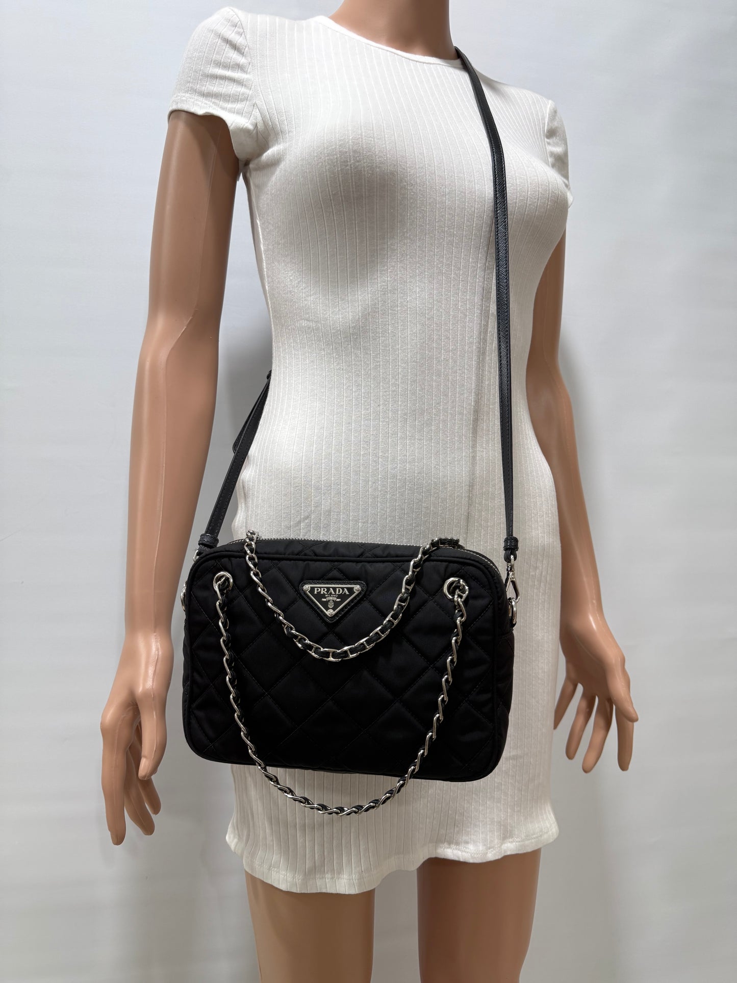 Prada Nylon Tessuto Impuntu Quilted Bandoliera