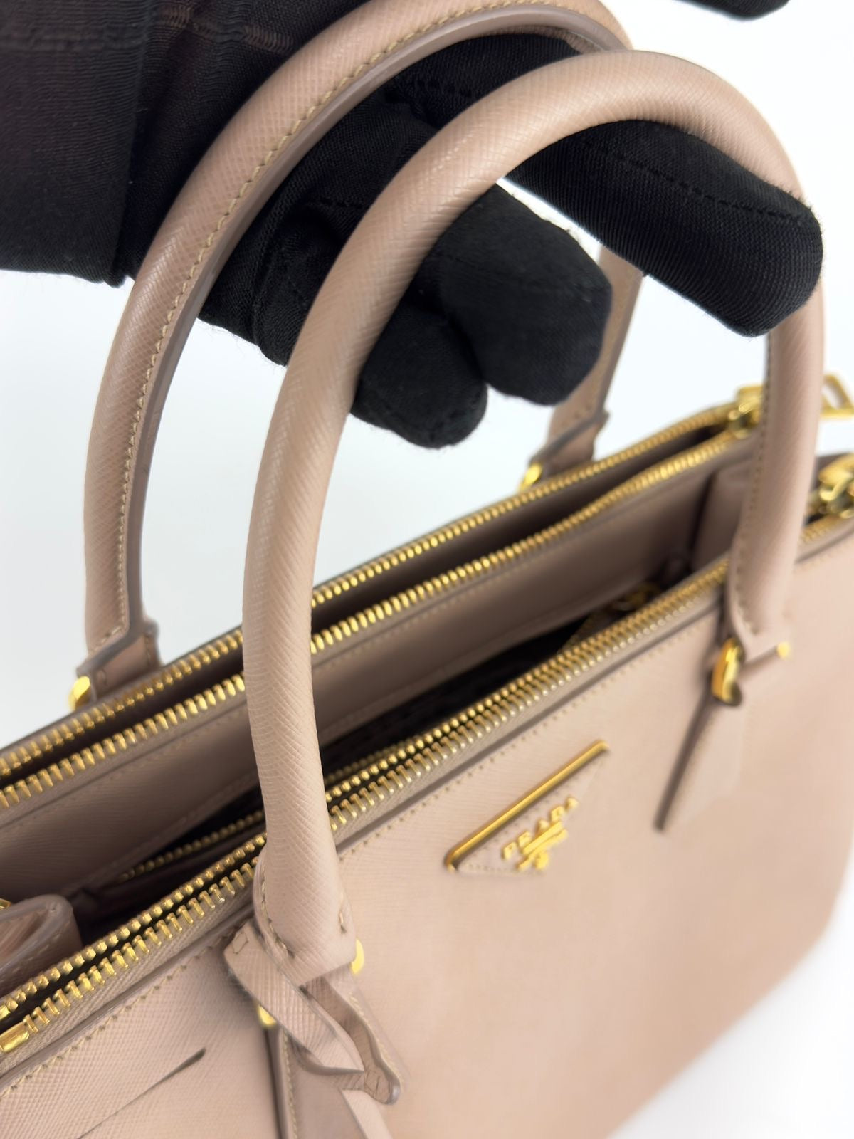 Prada Saffiano Lux double zip