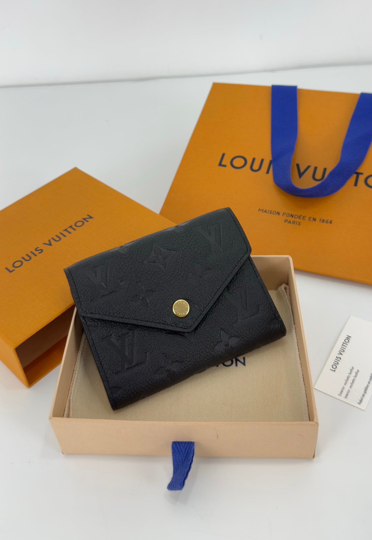 Louis Vuitton Victorine Wallet In Black Monogram
Empreinte Leather (1 )