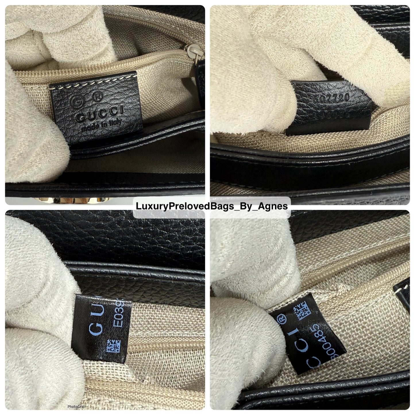 Gucci Interlocking G Black Leather Chain Shoulder Bag