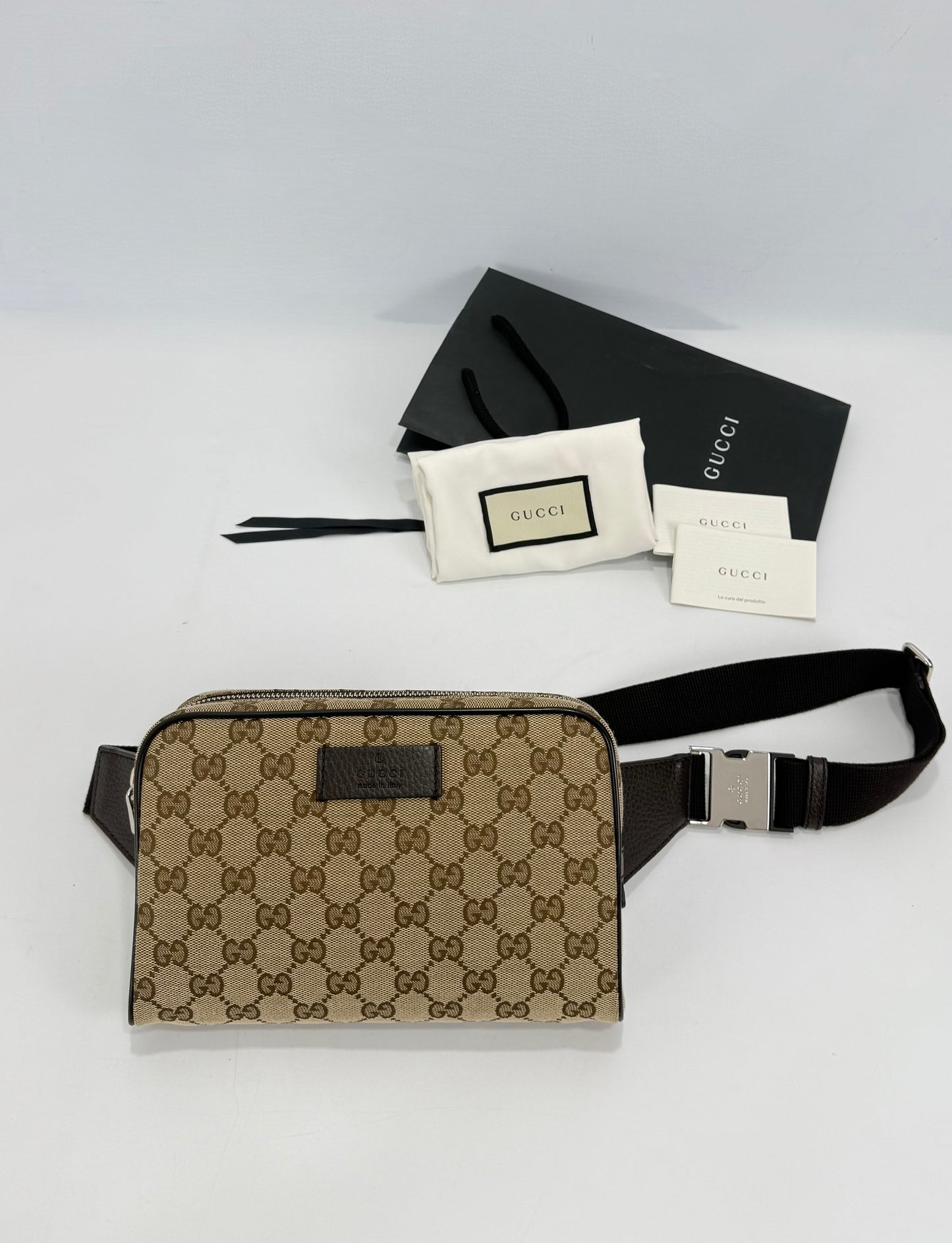 Gucci GG Belt Bag Supreme Brown