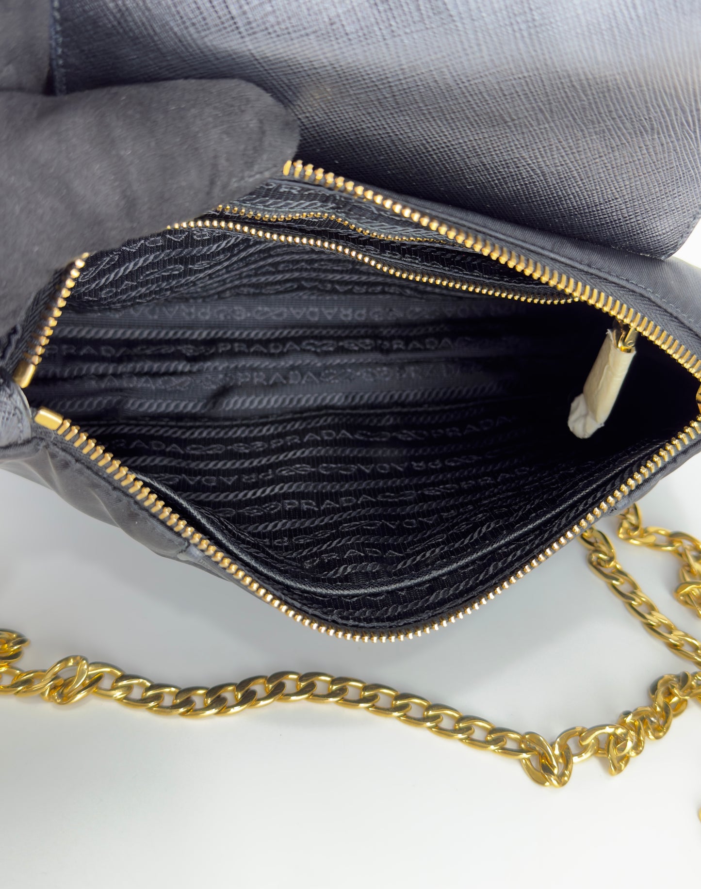 Prada 1BH085 Tessuto Nylon Convertible Clutch Sling Bag