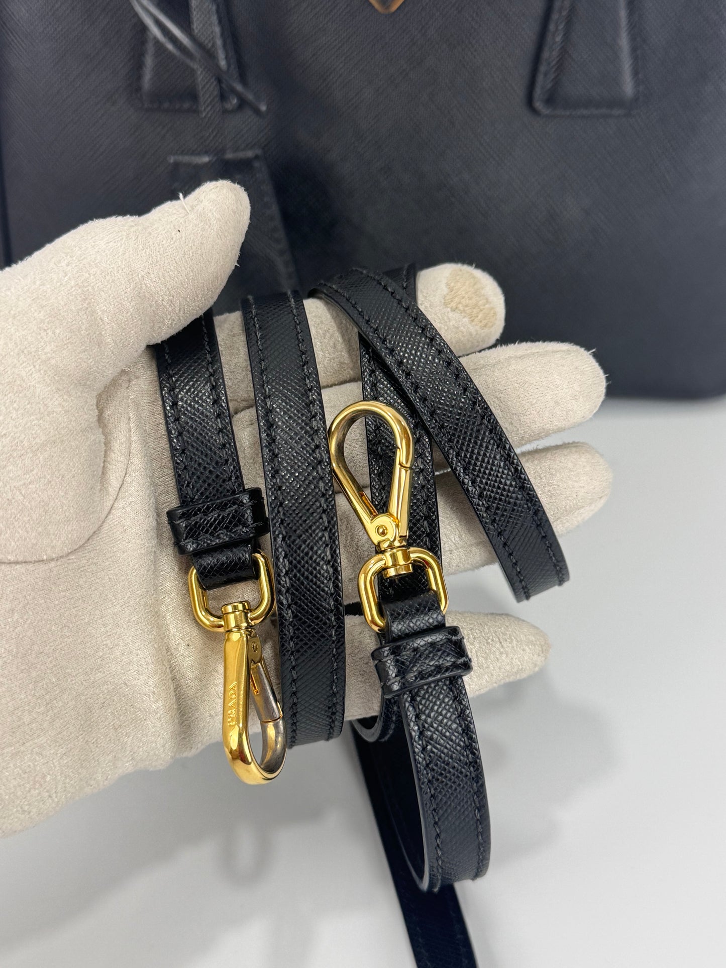Prada Black Mini Galleria Saffiano Leather Bag