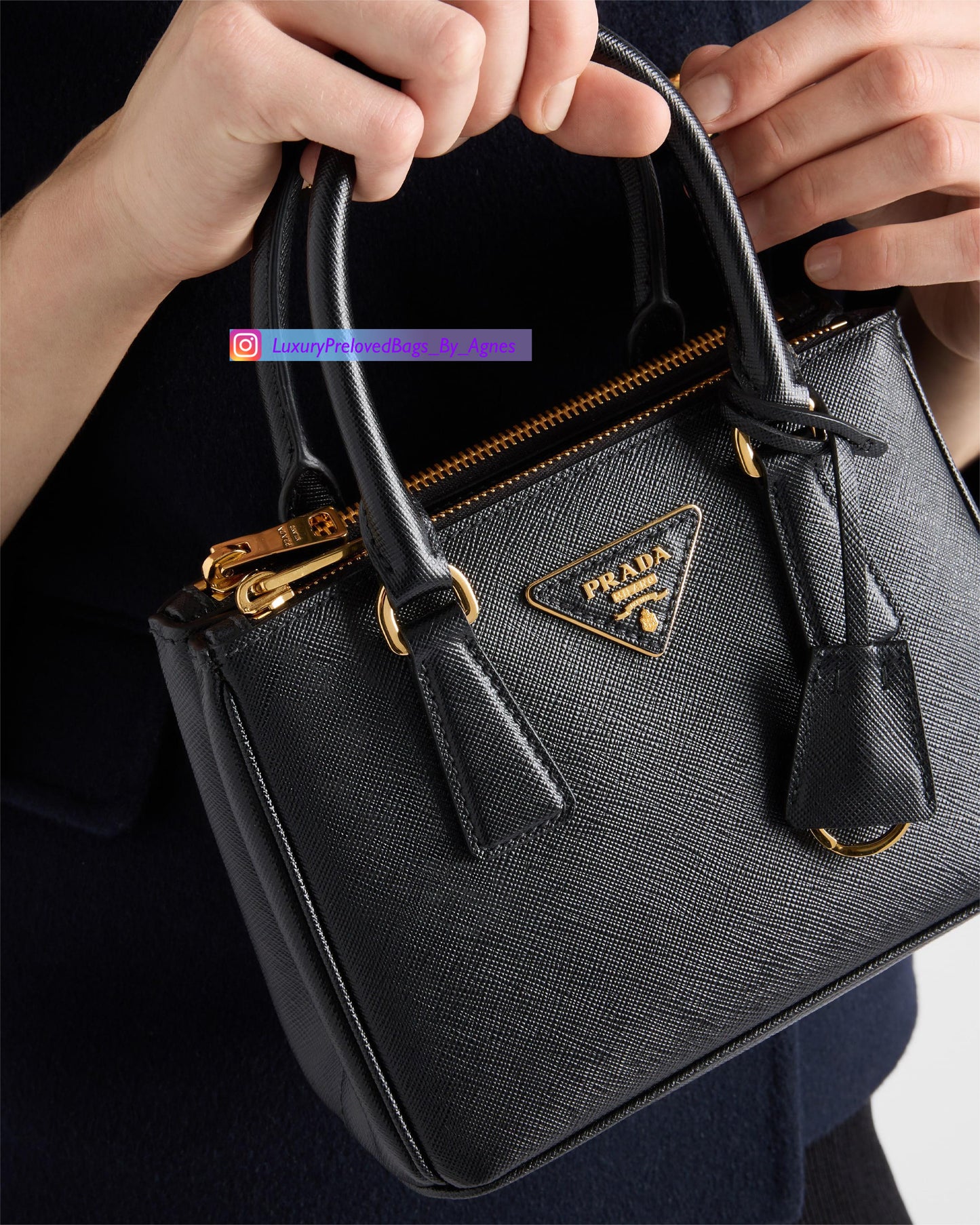 Prada Black Mini Galleria Saffiano Leather Bag