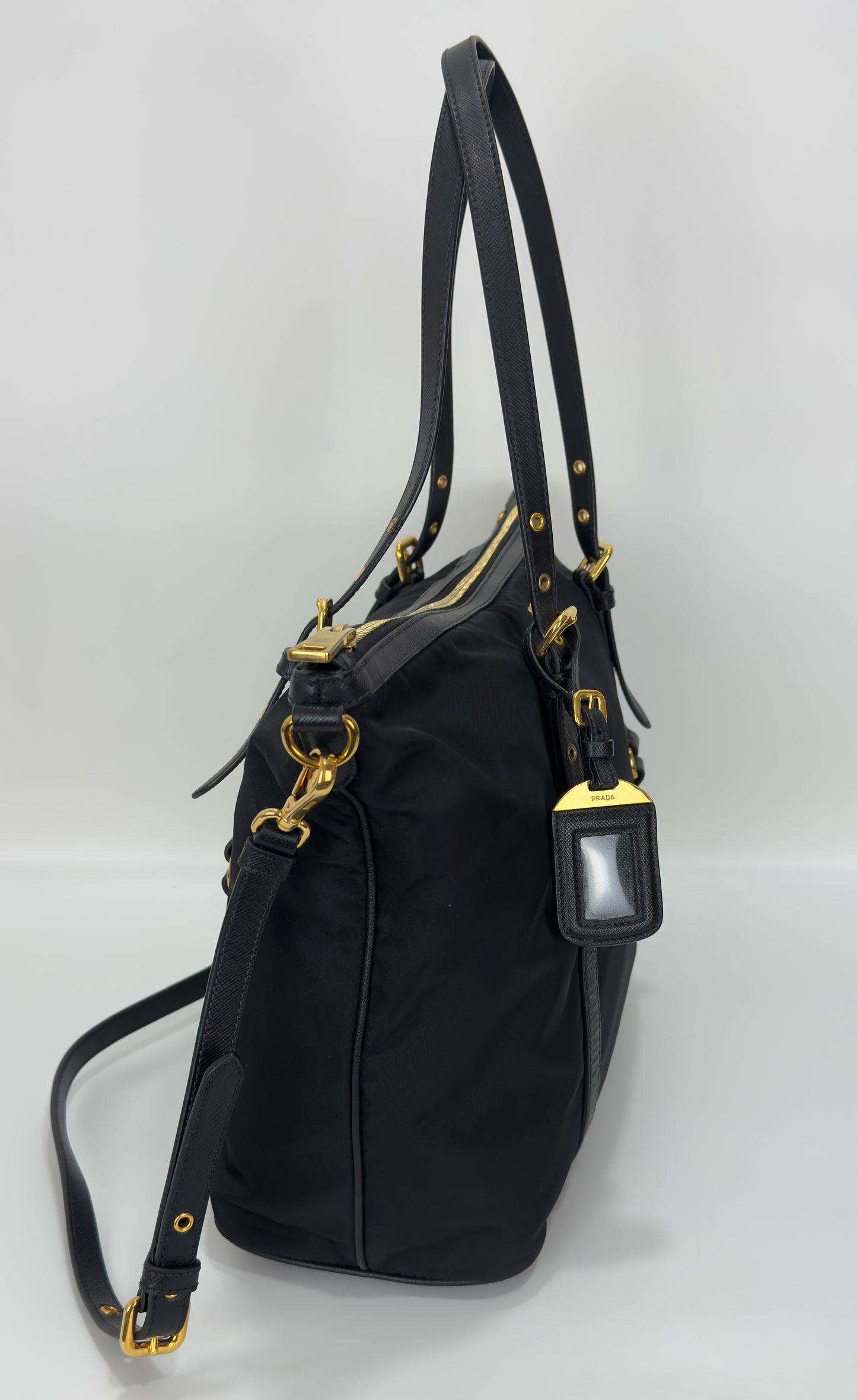 Prada Black Tessuto Nylon Leather