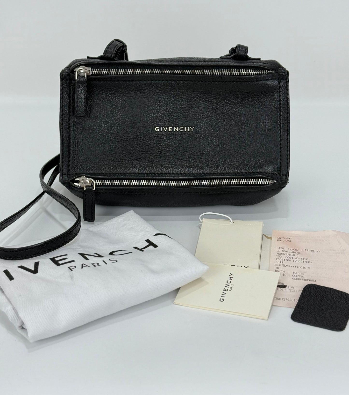 Givenchy Pandora Mini Black Grained Leather Shoulder Bag