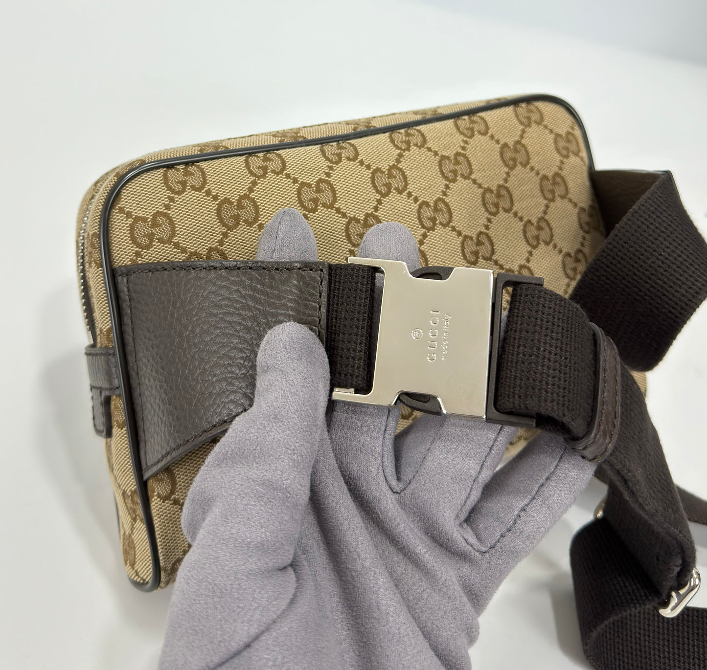 Gucci GG Belt Bag Supreme Brown