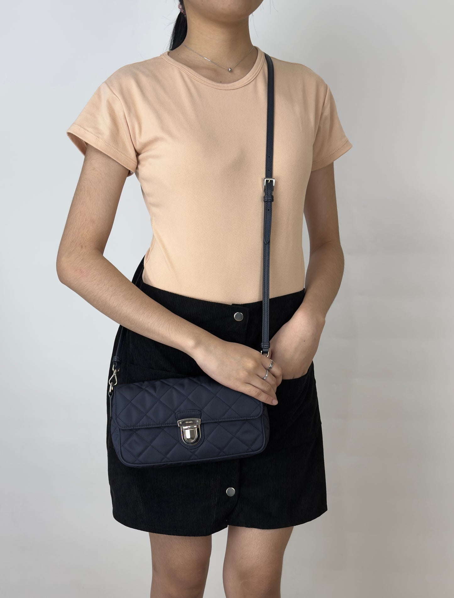 Prada Shoulder Bag Quilted Pochette