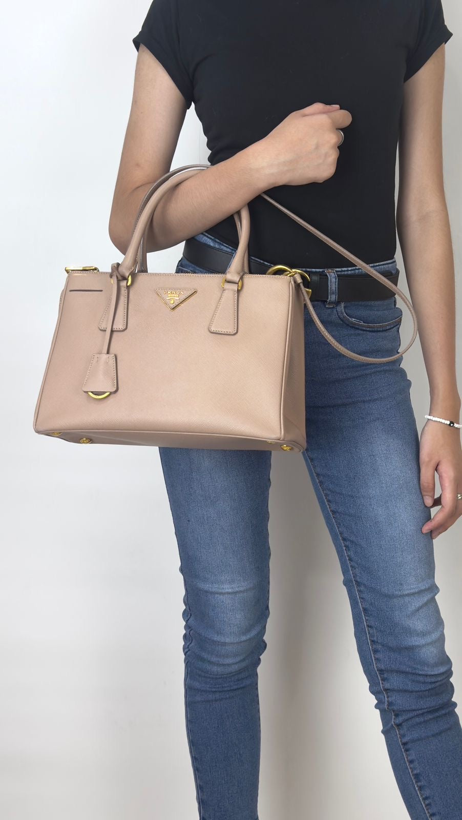 Prada Saffiano Lux double zip