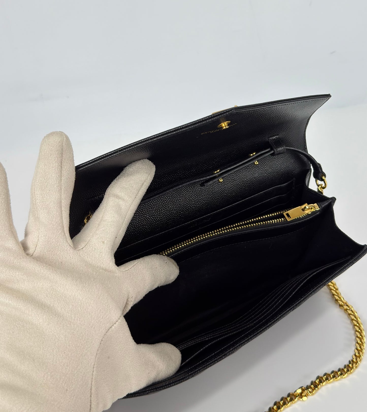 Saint Laurent Cassandre Envelope Chain Wallet