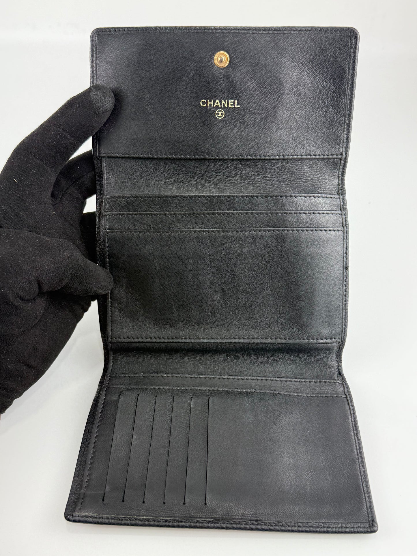 Chanel Black Caviar Leather Wallet