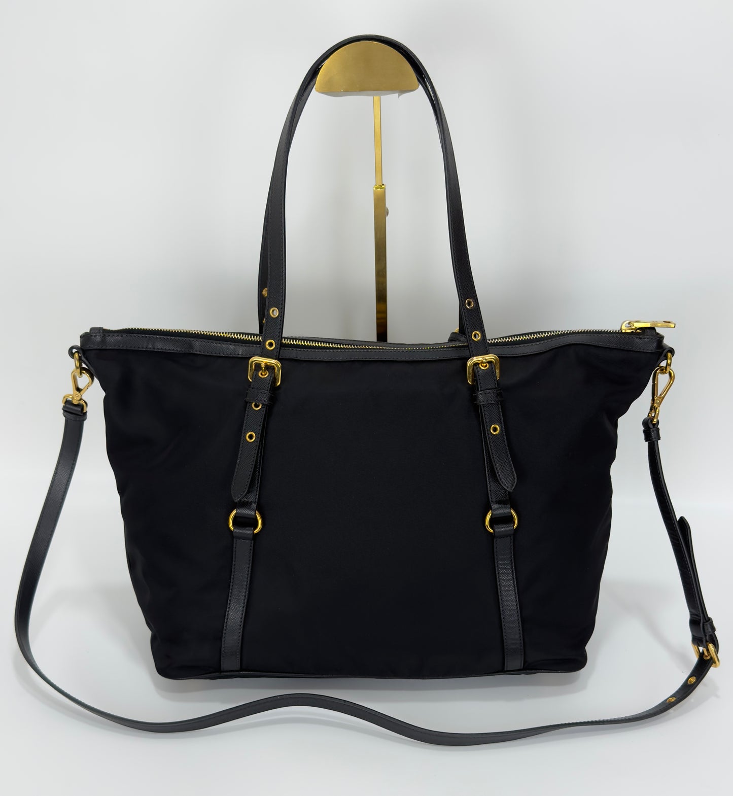 Prada Black Tessuto Nylon Leather
