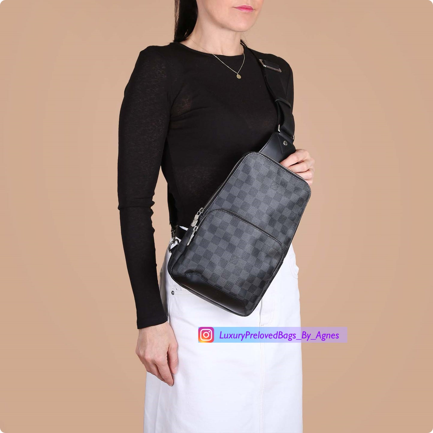 Louis Vuitton Avenue Sling Bag Damier Graphite Canvas