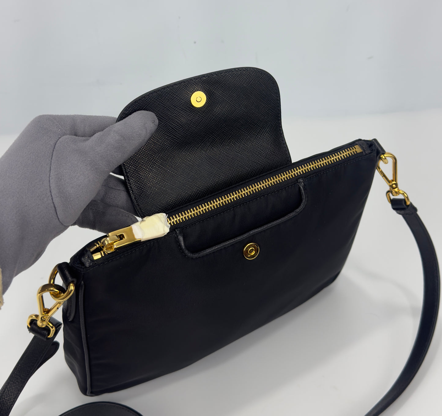 Prada Tessuto Saffiano Nylon Crossbody Bag