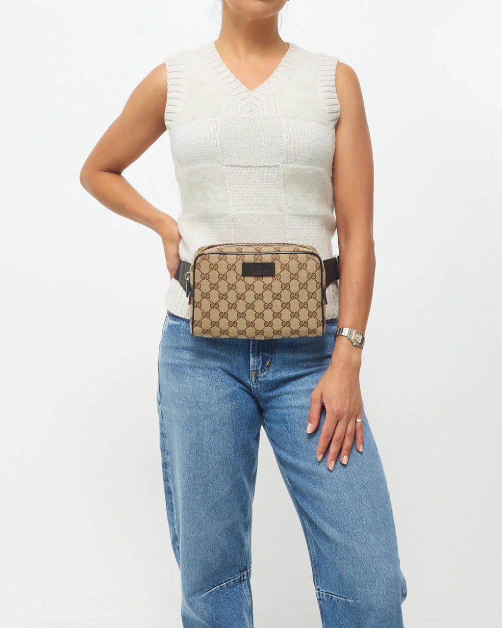 Gucci GG Belt Bag Supreme Brown