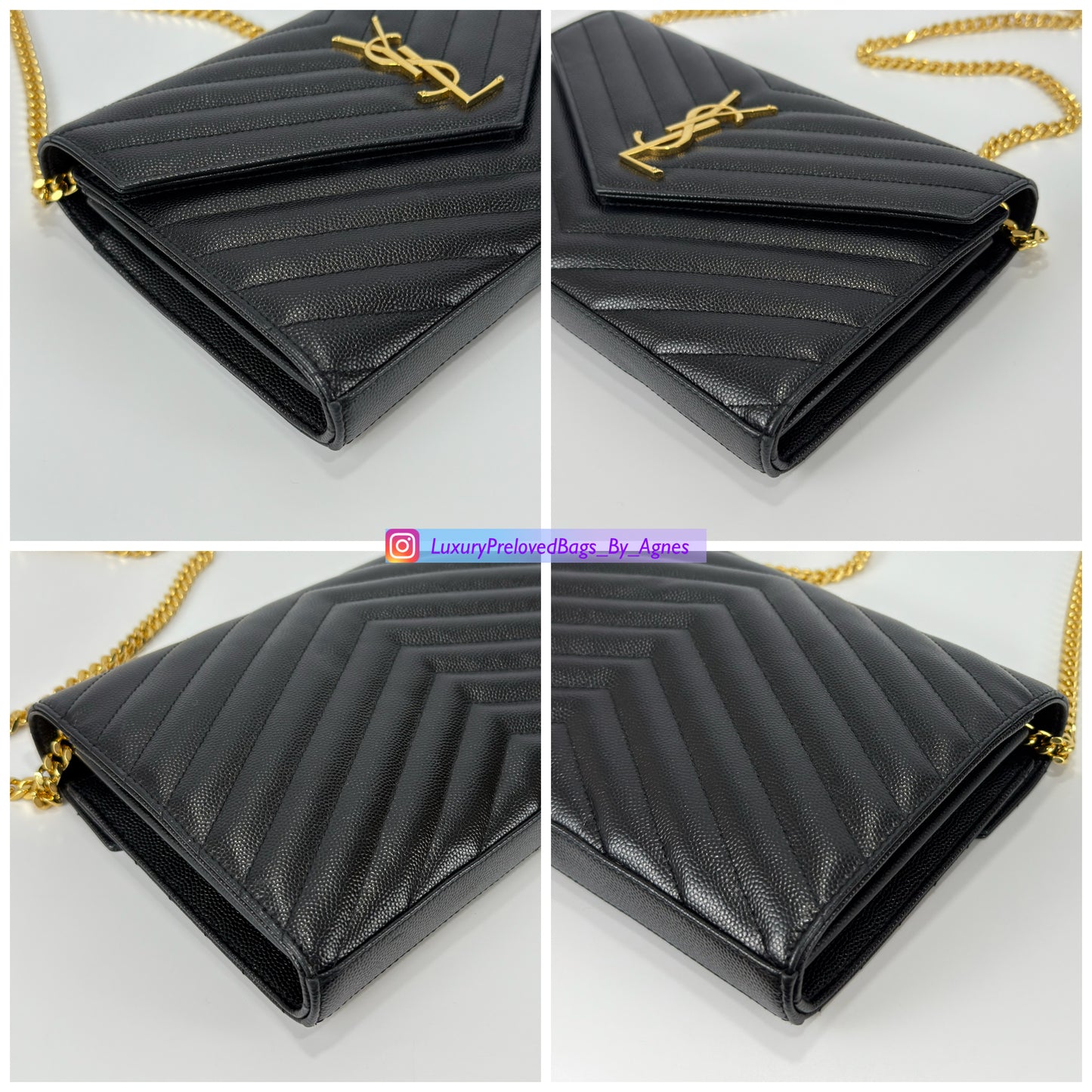 Saint Laurent Cassandre Envelope Chain Wallet