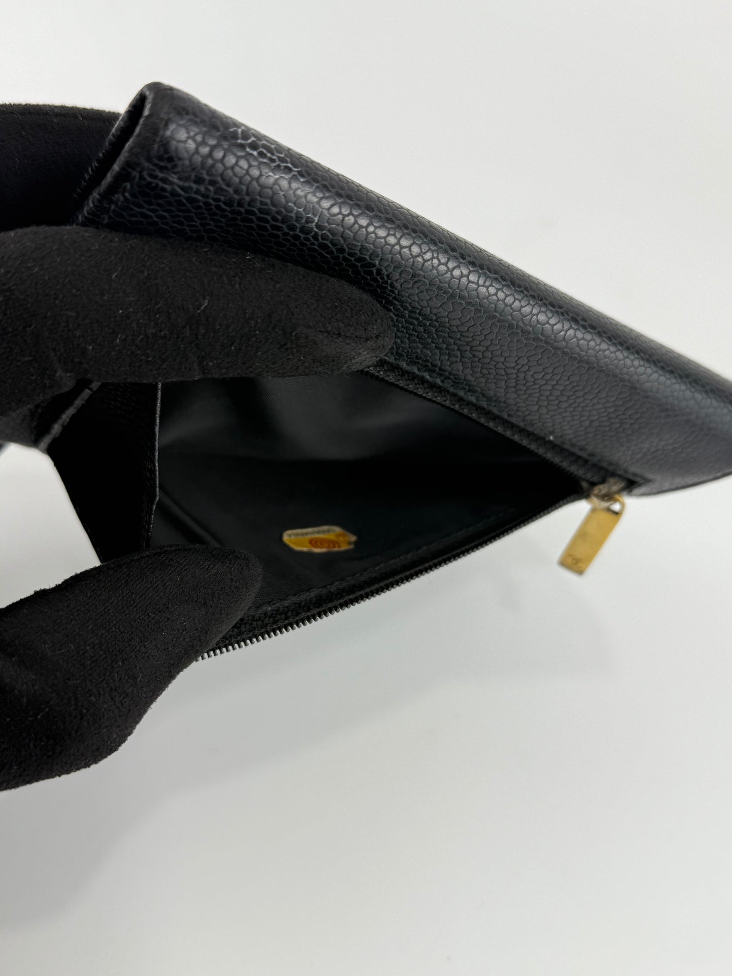 Chanel Black Caviar Leather Wallet