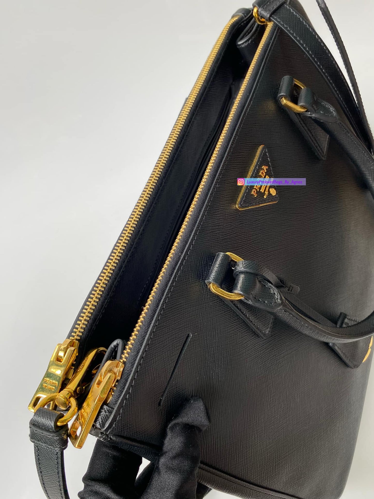 Prada Black Saffiano Leather Galleria Bag