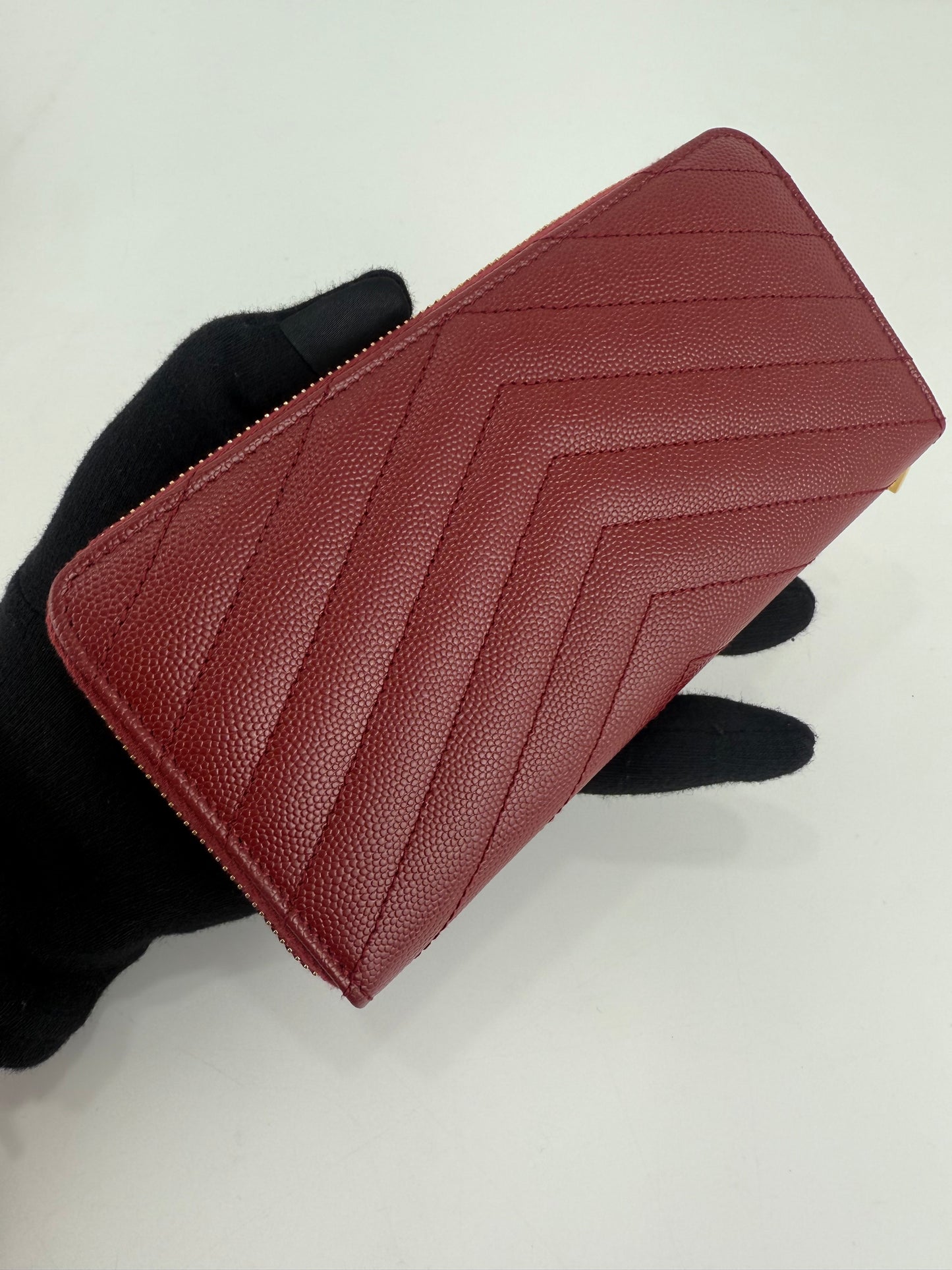 Saint Laurent Cassandre Matelassé Zip Around Wallet
