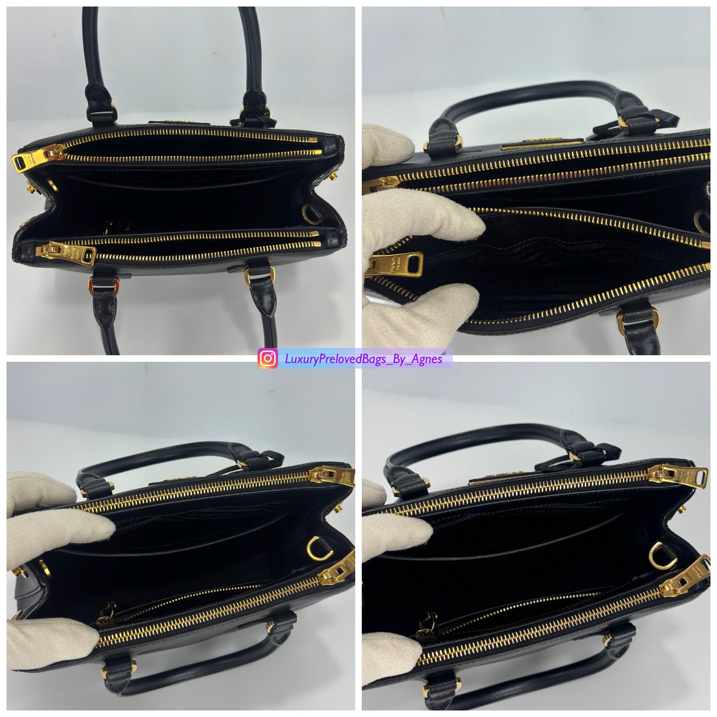 Prada Black Mini Galleria Saffiano Leather Bag