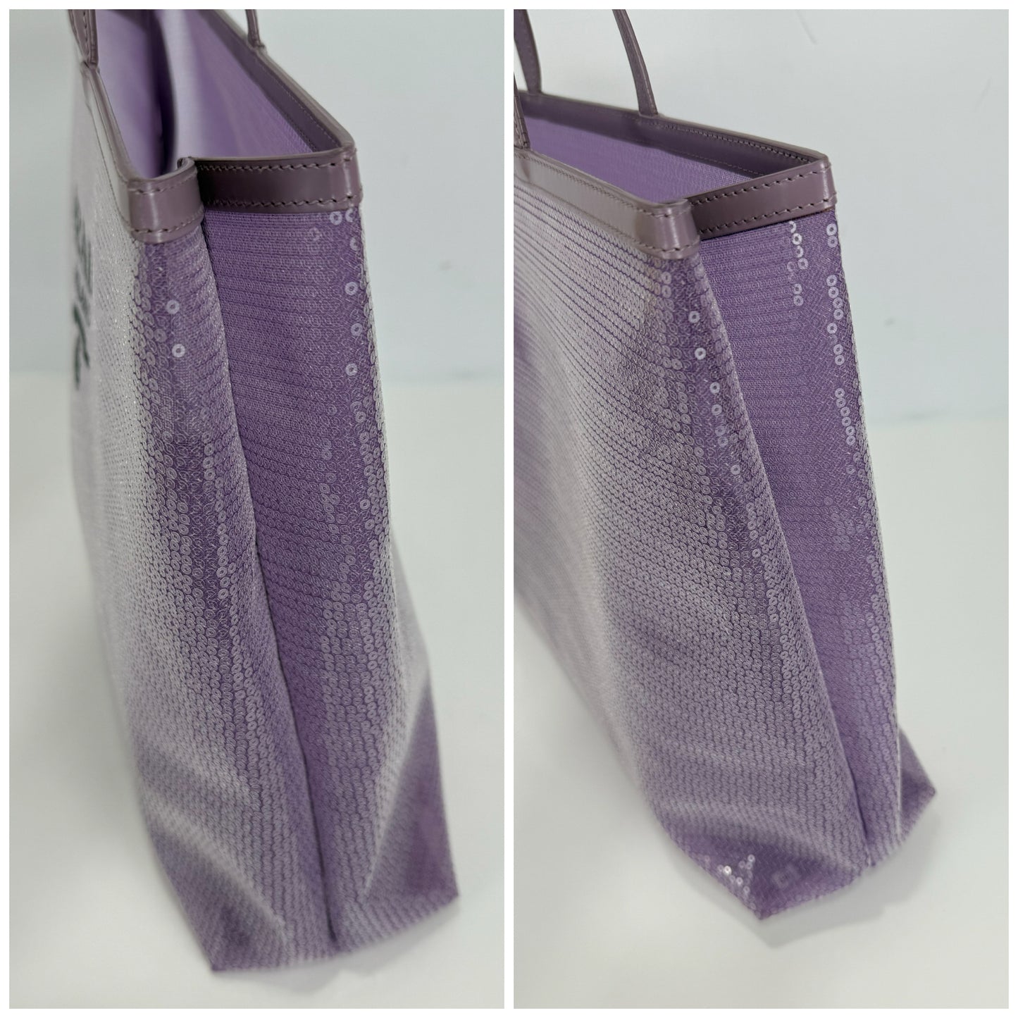 Prada Mesh Paillettes Spazzolato Logo Shopping Tote Lilium