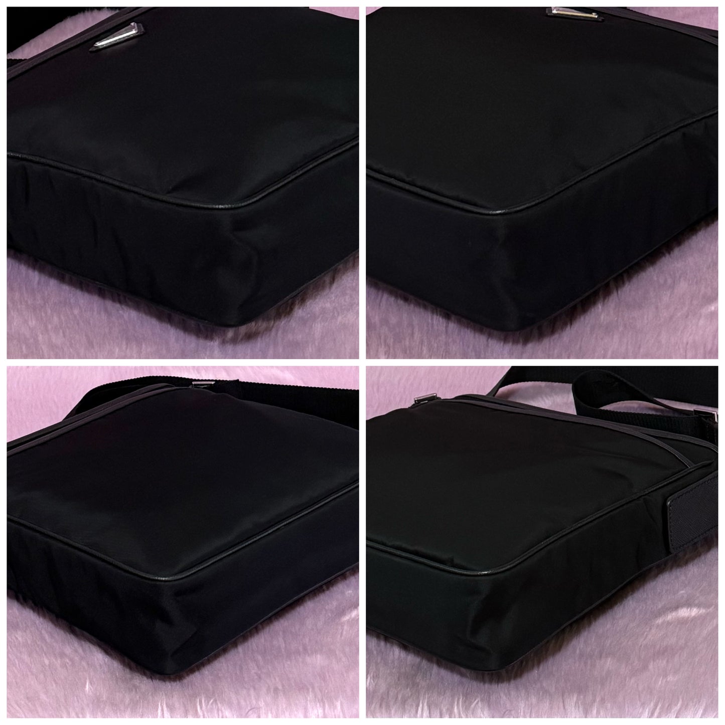 Prada Saffiano Black Tessuto Nylon Shoulder Bag