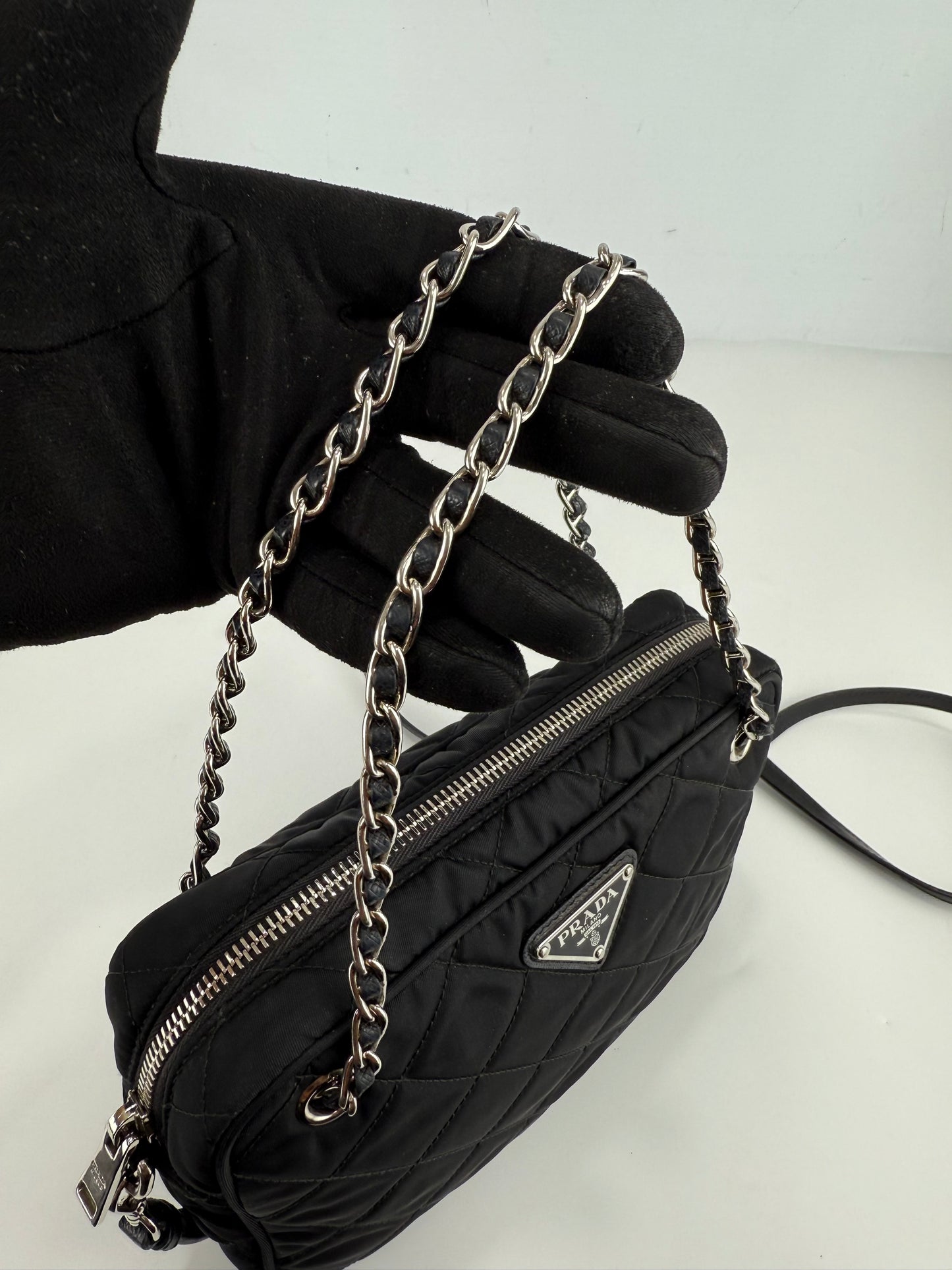 Prada Nylon Tessuto Impuntu Quilted Bandoliera