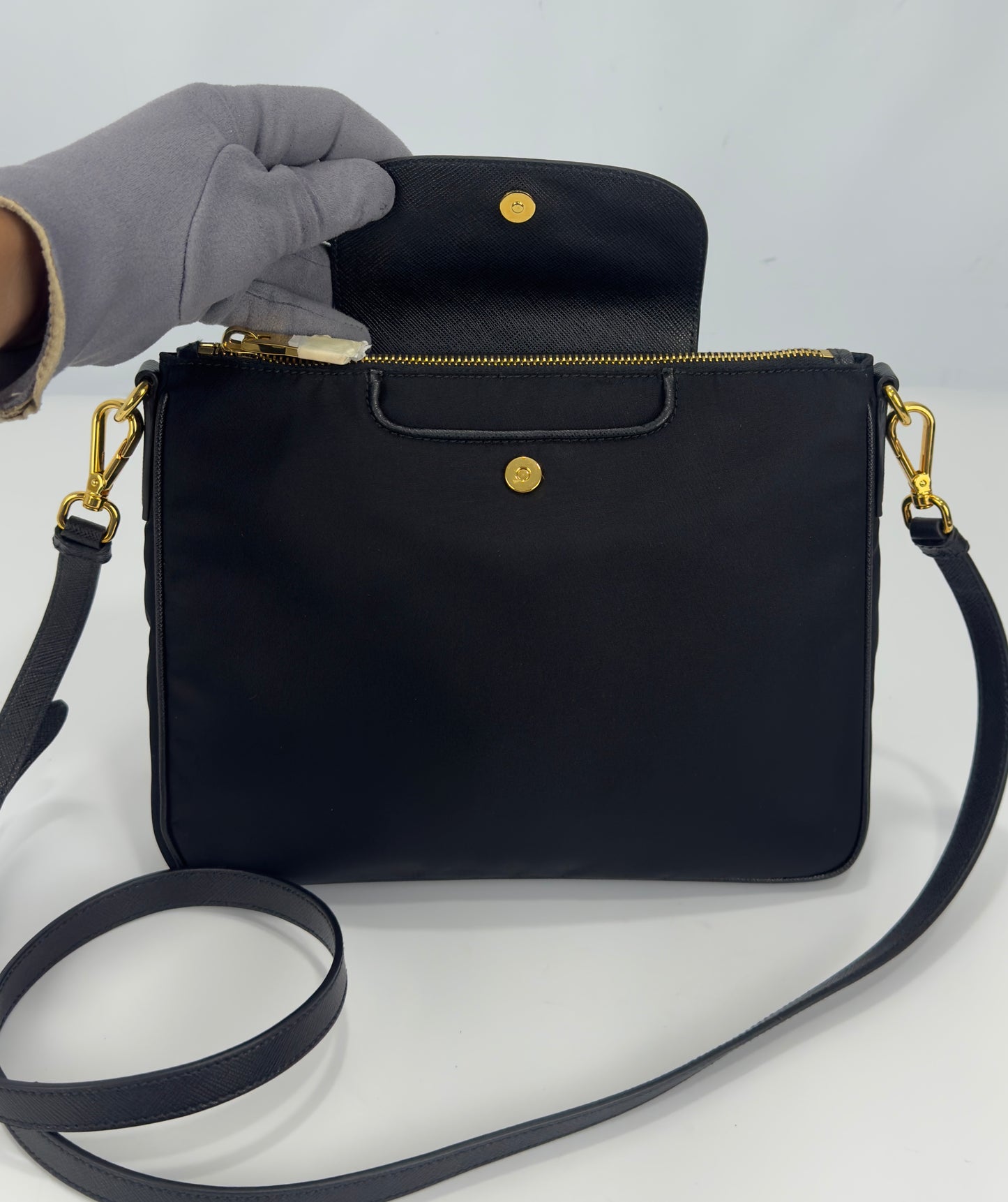 Prada Tessuto Saffiano Nylon Crossbody Bag