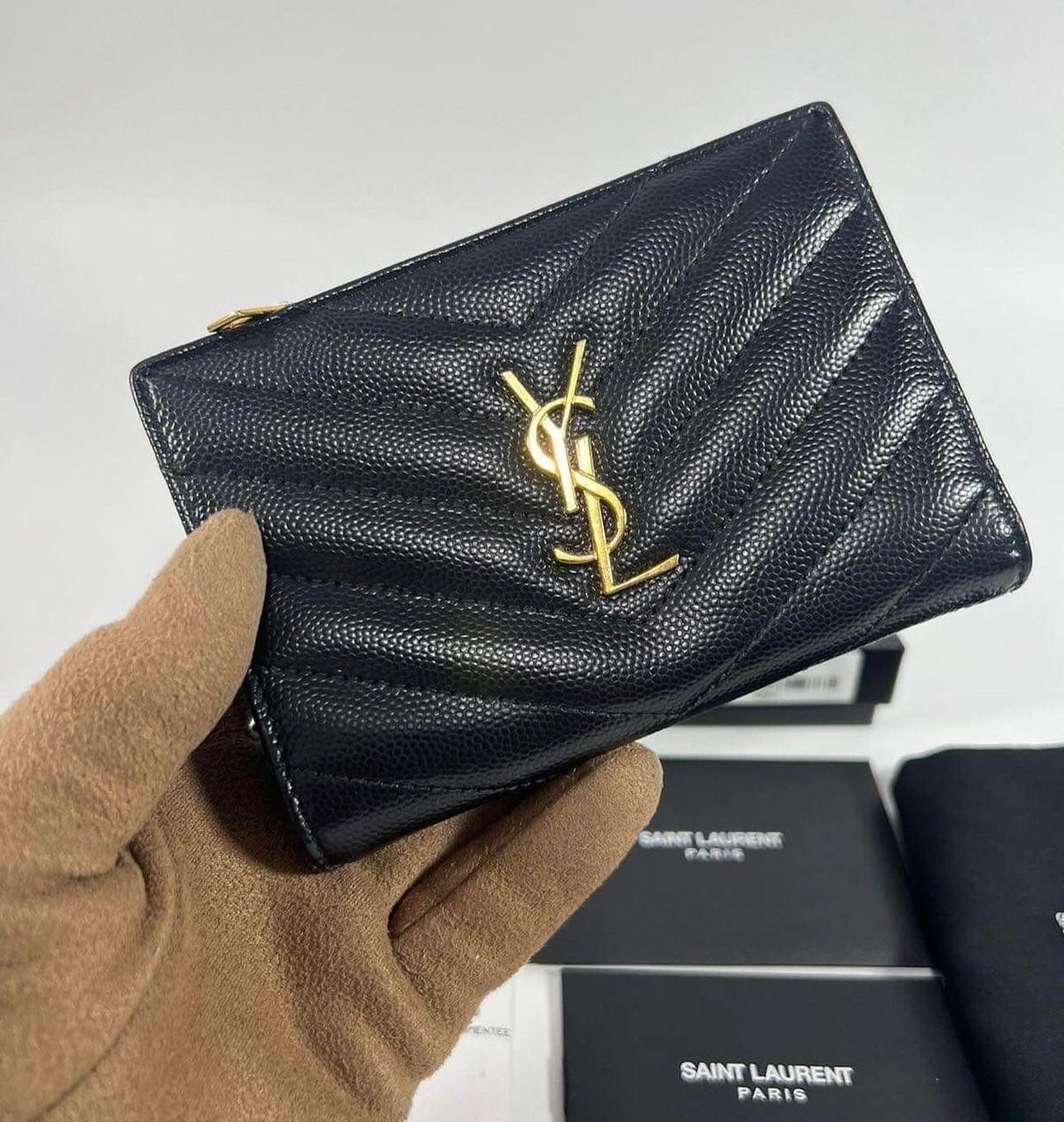 Ysl Zipped Two Part Wallet