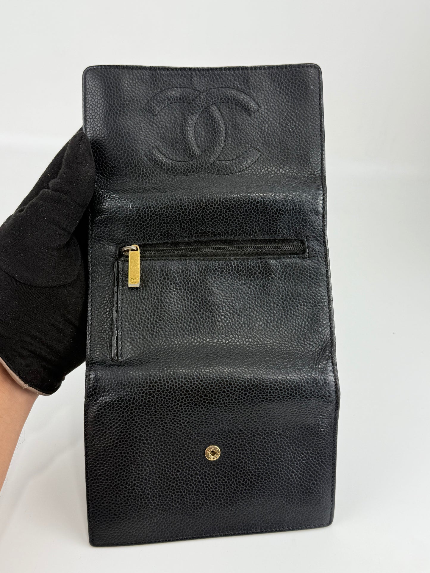 Chanel Black Caviar Leather Wallet