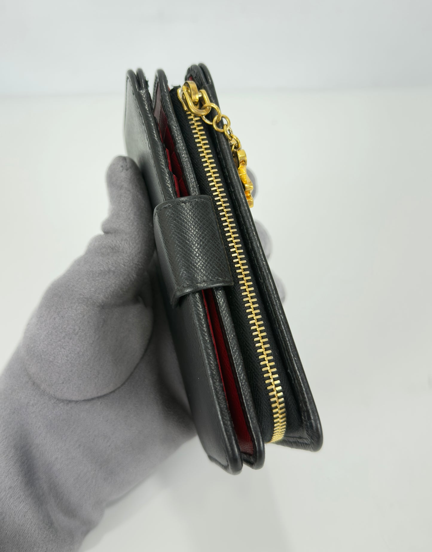 Prada Saffiano Wallet With Robot Charm