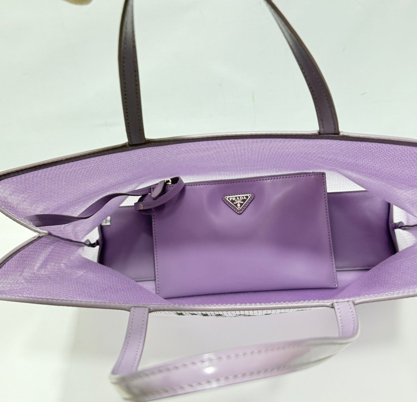 Prada Mesh Paillettes Spazzolato Logo Shopping Tote Lilium