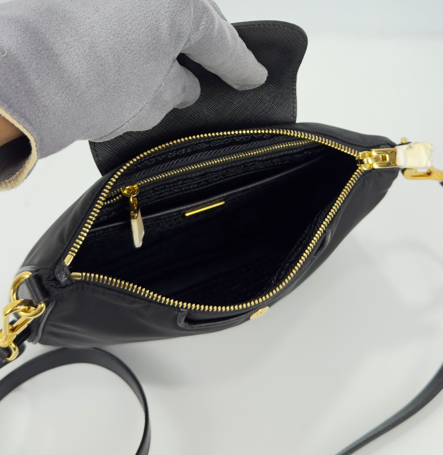 Prada Tessuto Saffiano Nylon Crossbody Bag