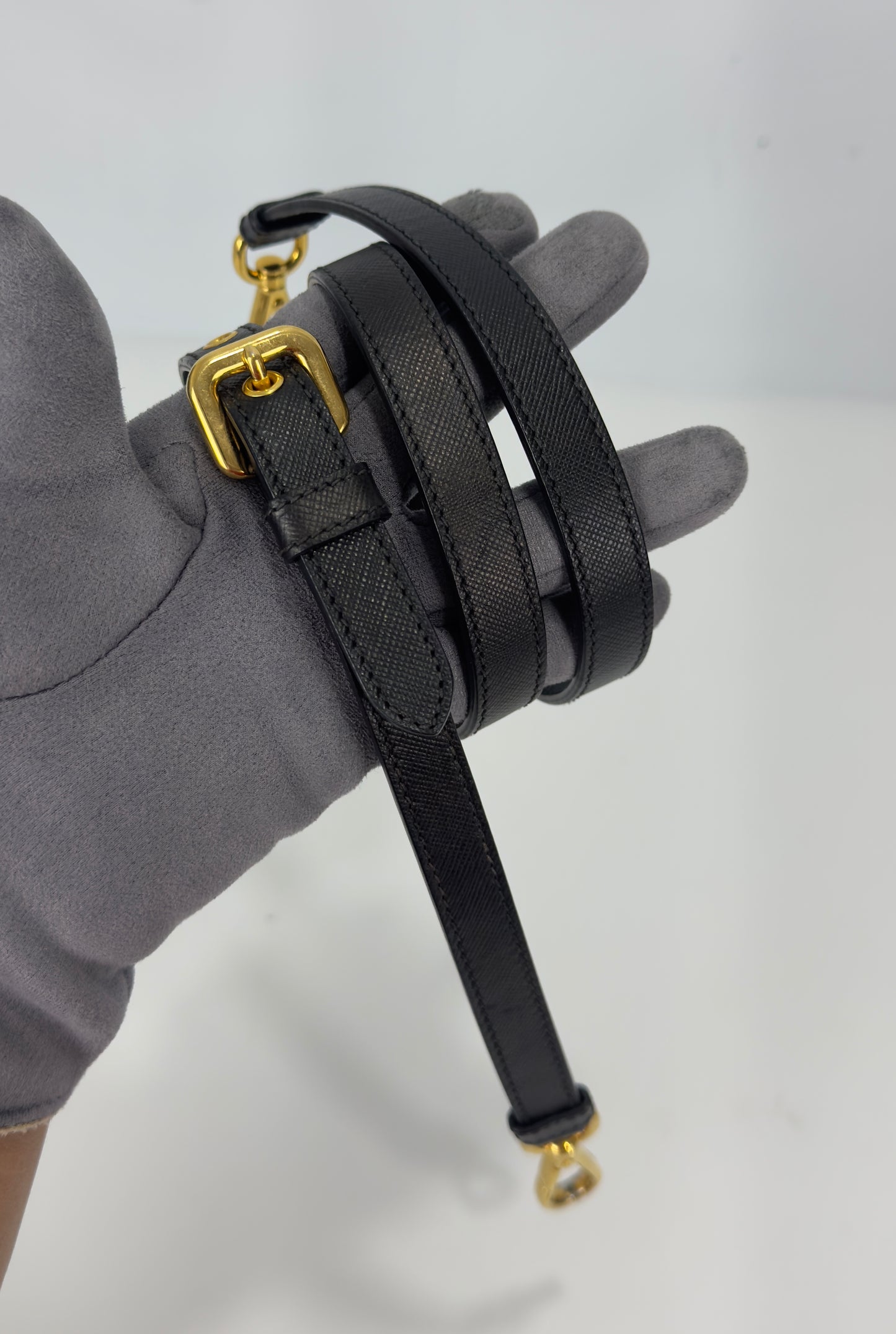 Prada Black Tessuto Nylon And Saffiano Leather Tote Bag