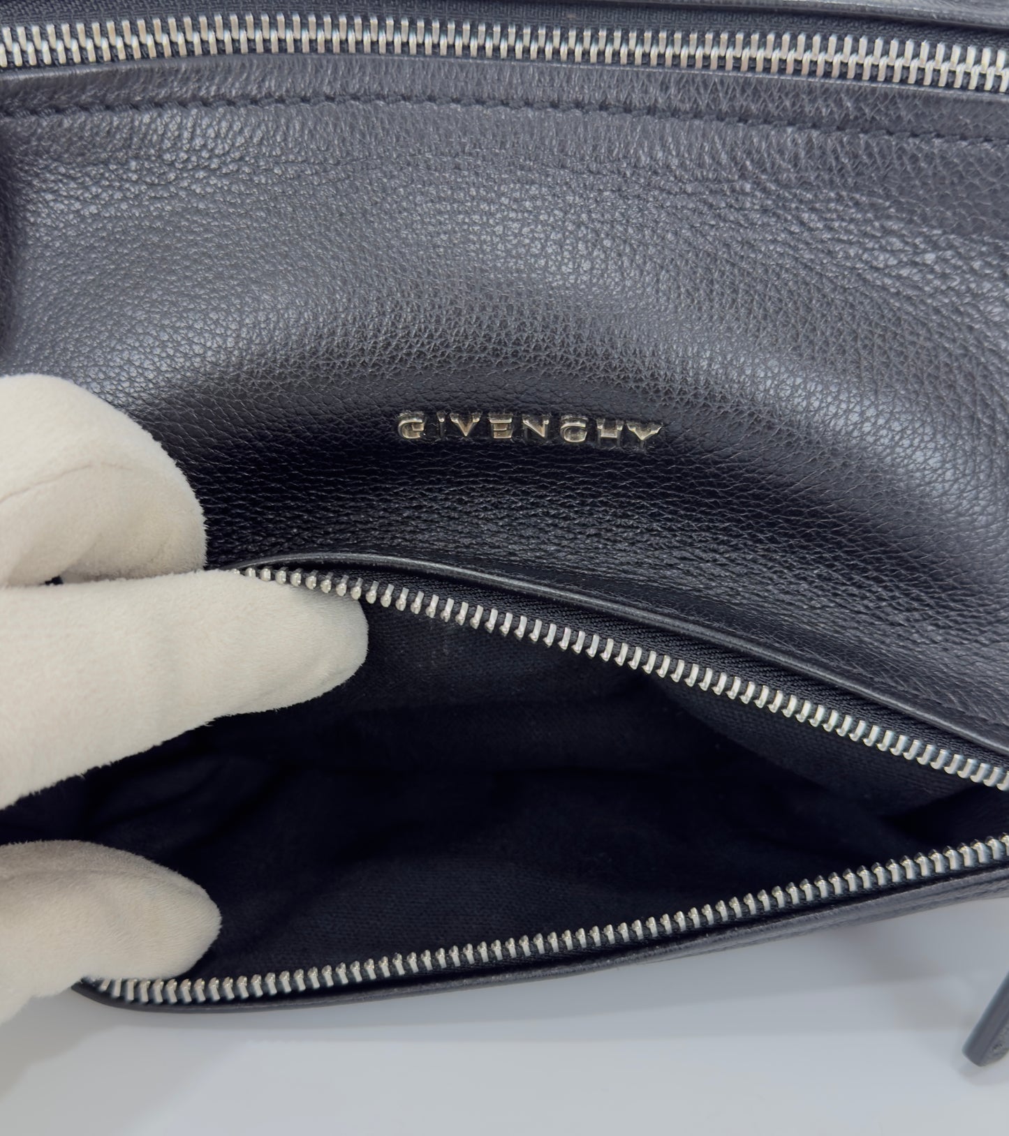 Givenchy Pandora Mini Black Grained Leather Shoulder Bag