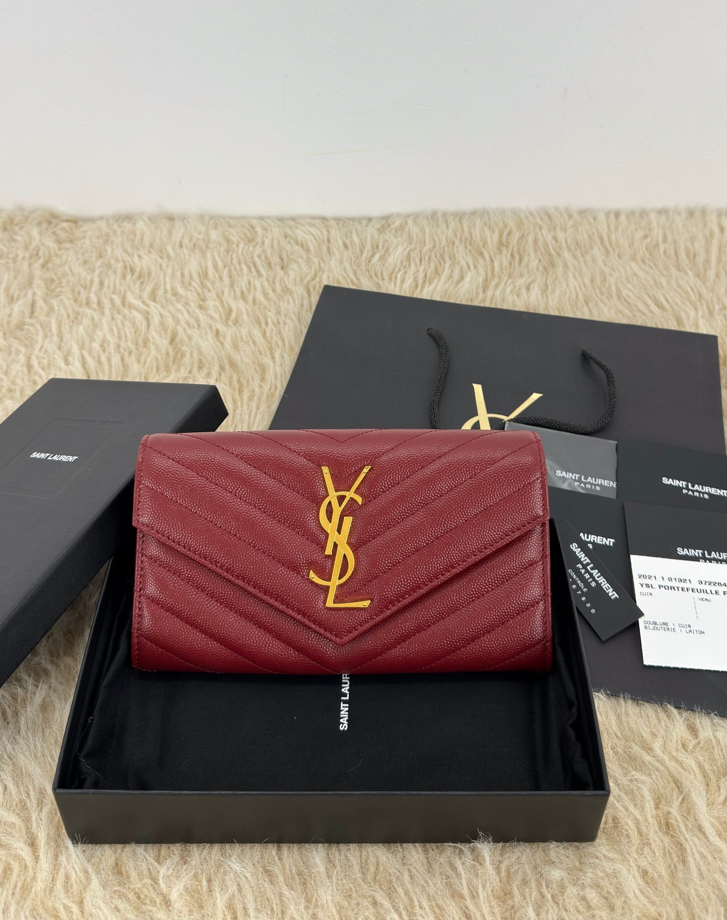 Ysl Yves Saint Laurent Cassandre Matellase Large Flap Wallet