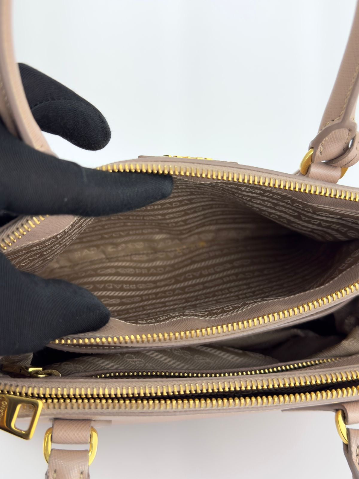 Prada Saffiano Lux double zip
