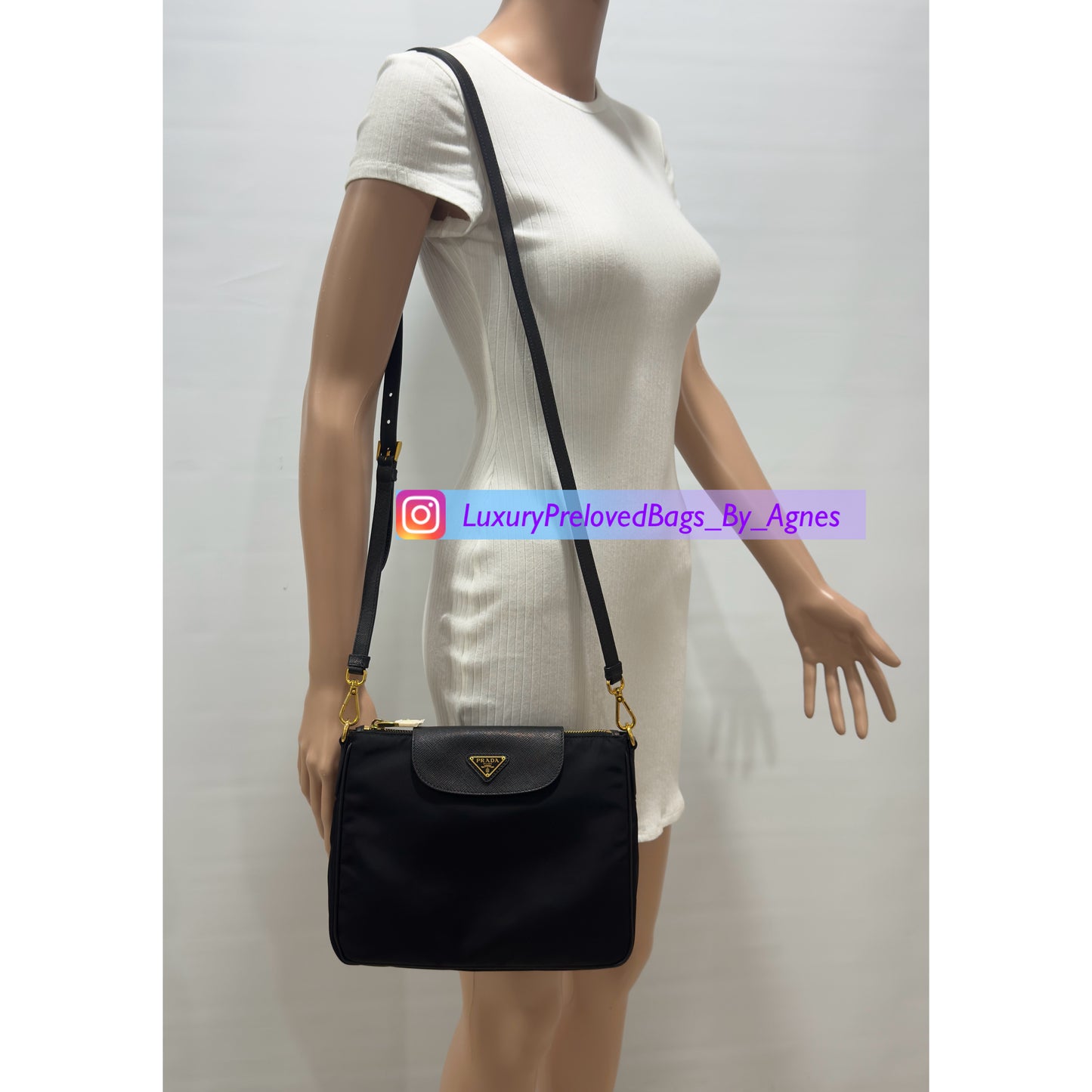 Prada Tessuto Saffiano Nylon Crossbody Bag