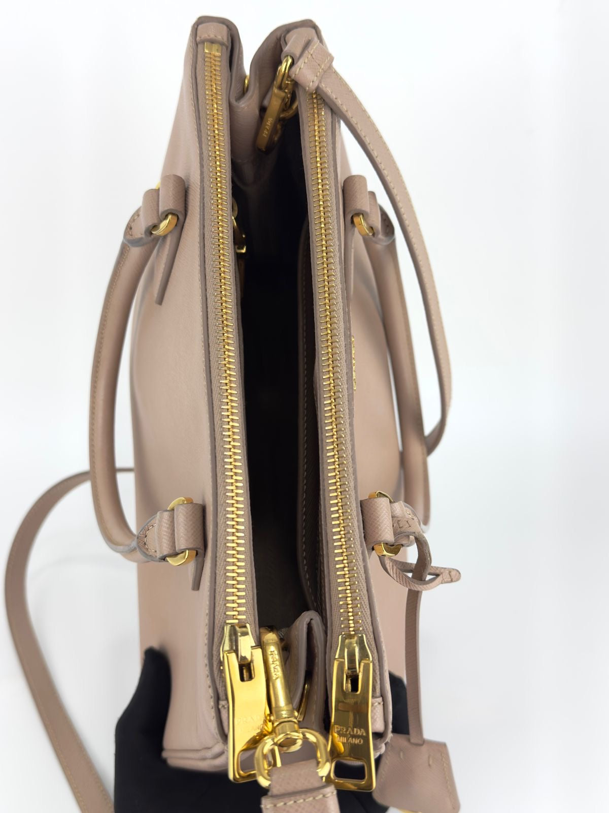 Prada Saffiano Lux double zip