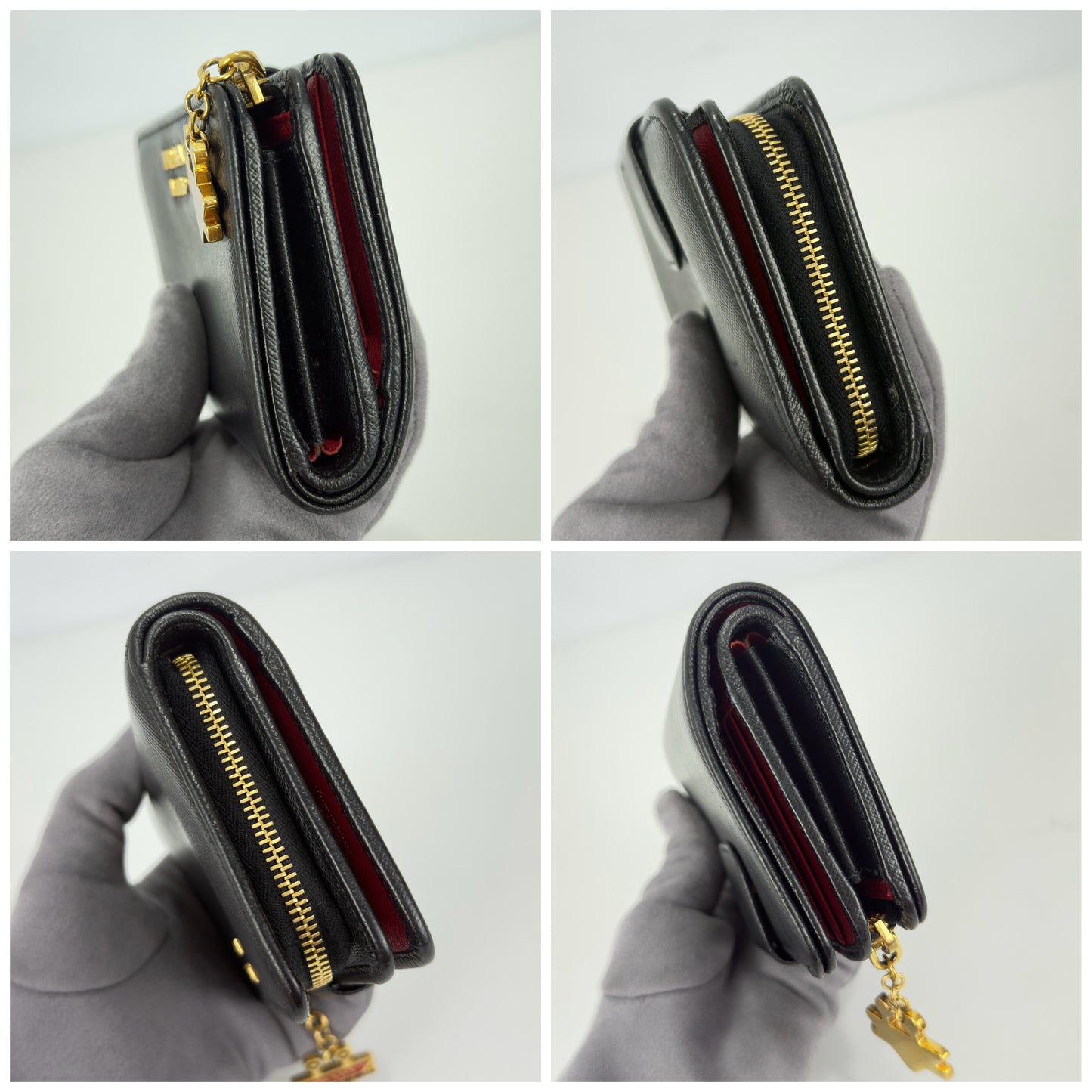 Prada Saffiano Wallet With Robot Charm