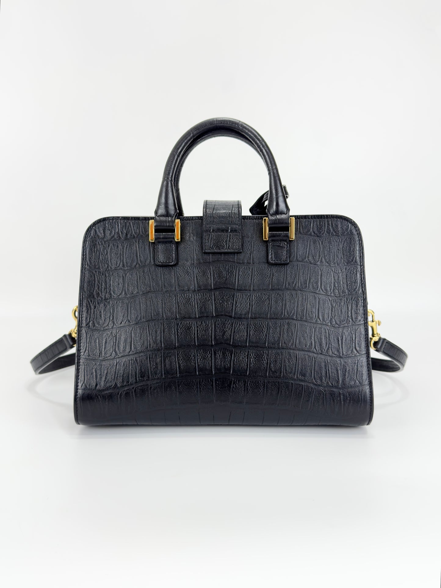 Ysl Mono Cabas Crocodile Embossed Leather in Baby Size