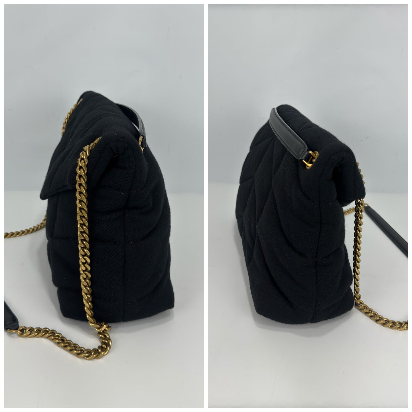 Saint Laurent Loulou Puffer Wool and Leather Shoulder Bag