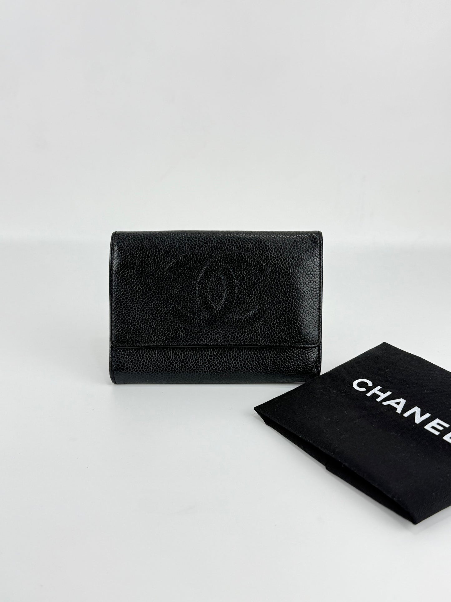 Chanel Black Caviar Leather Wallet