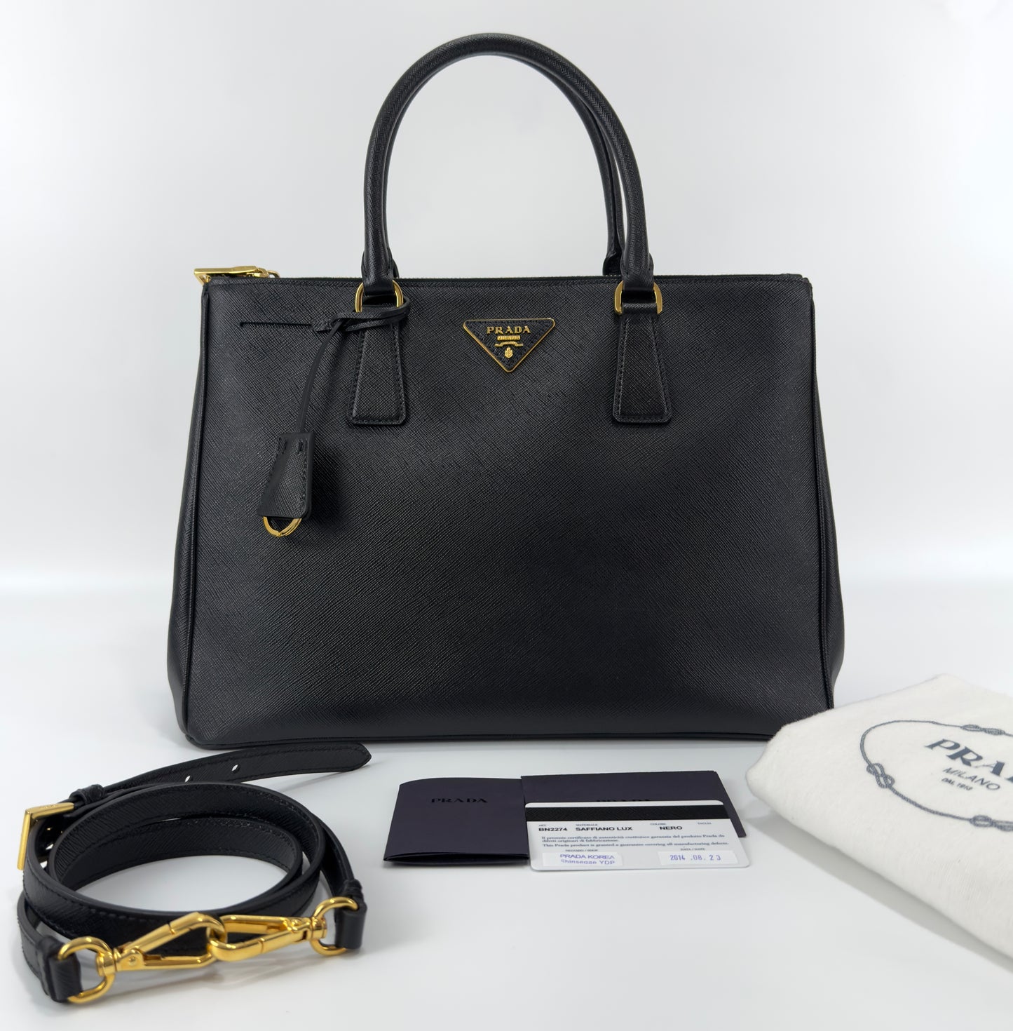 Prada Black Saffiano Leather Galleria Bag