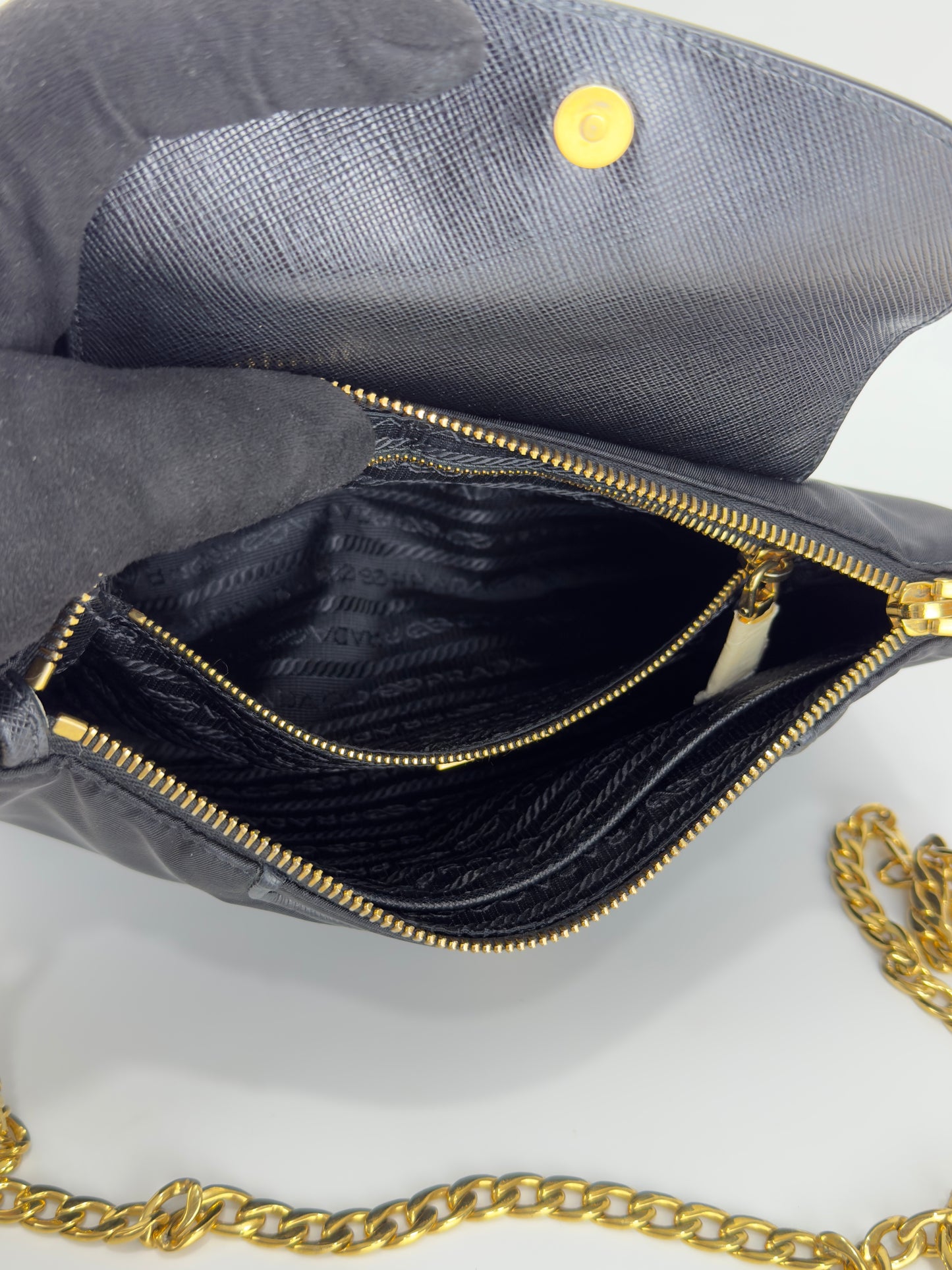 Prada 1BH085 Tessuto Nylon Convertible Clutch Sling Bag