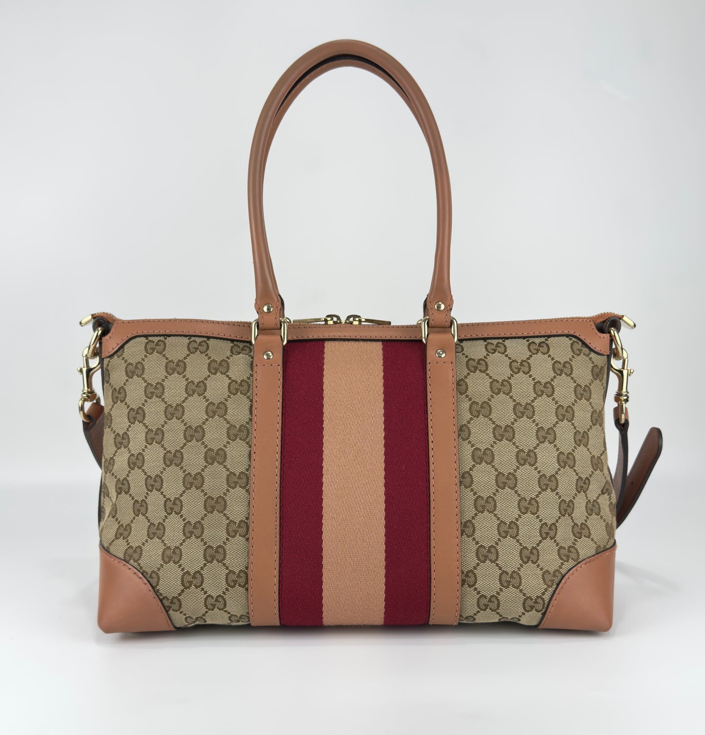 Gucci Web Medium Top Handle Bag Pink
