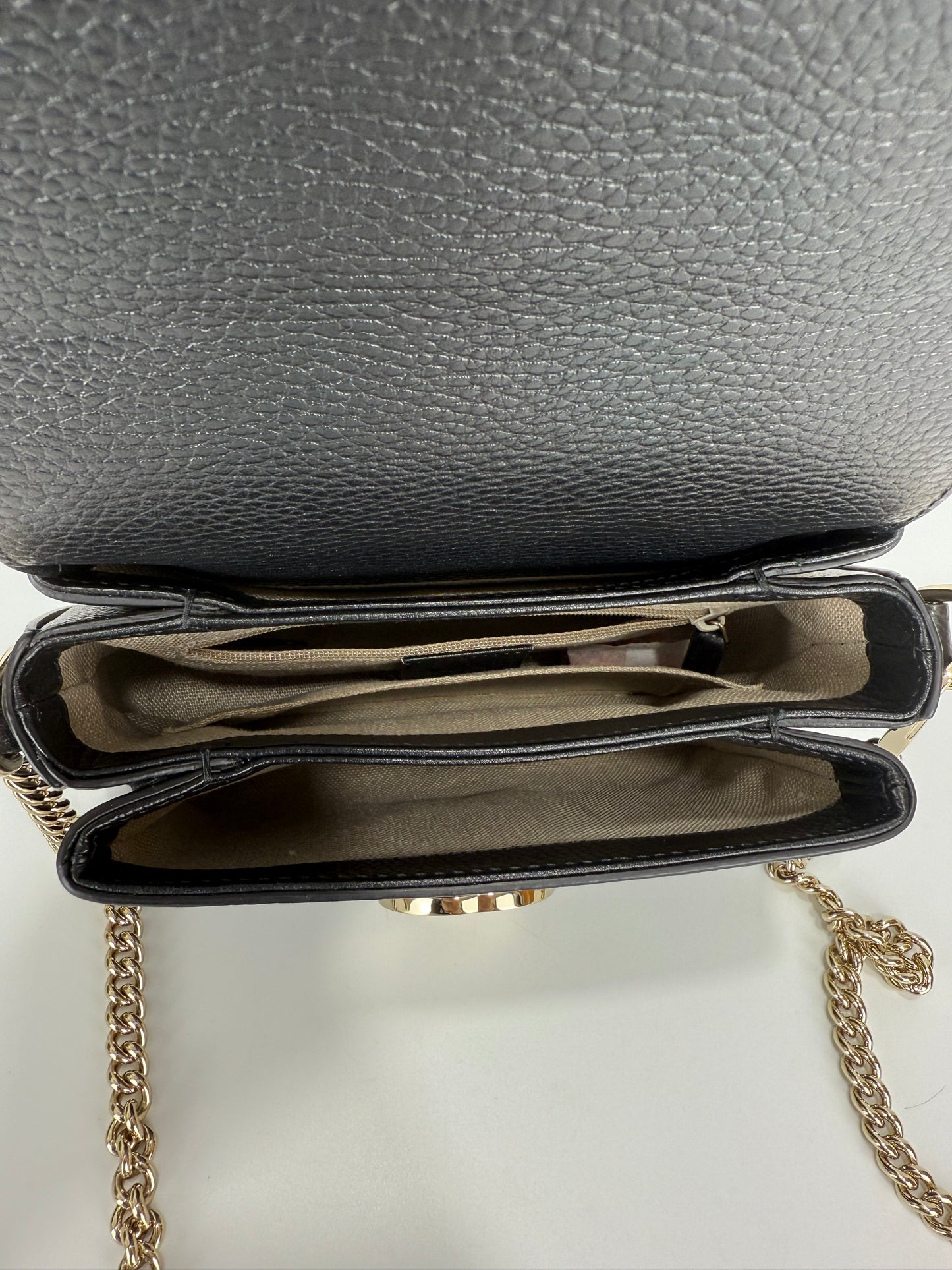 Gucci Interlocking G Black Leather Chain Shoulder Bag