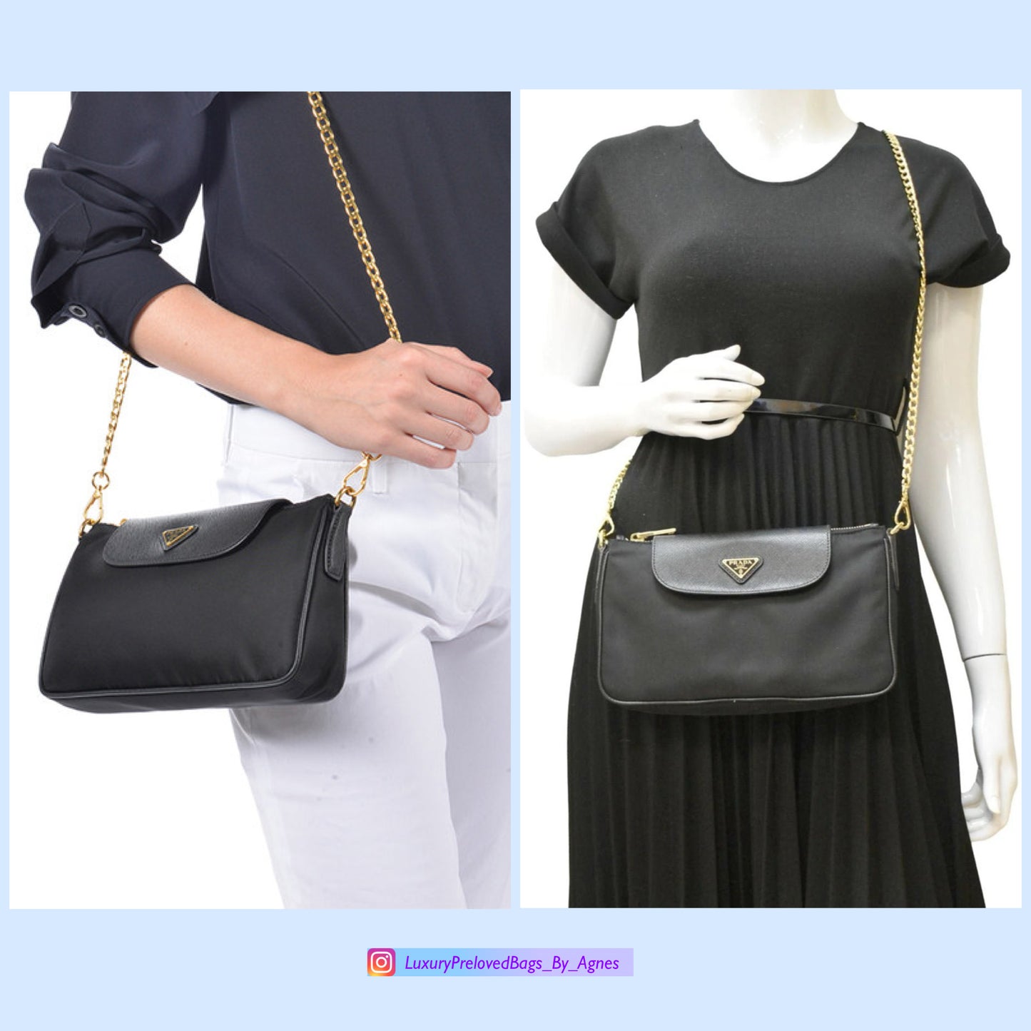 Prada 1BH085 Tessuto Nylon Convertible Clutch Sling Bag