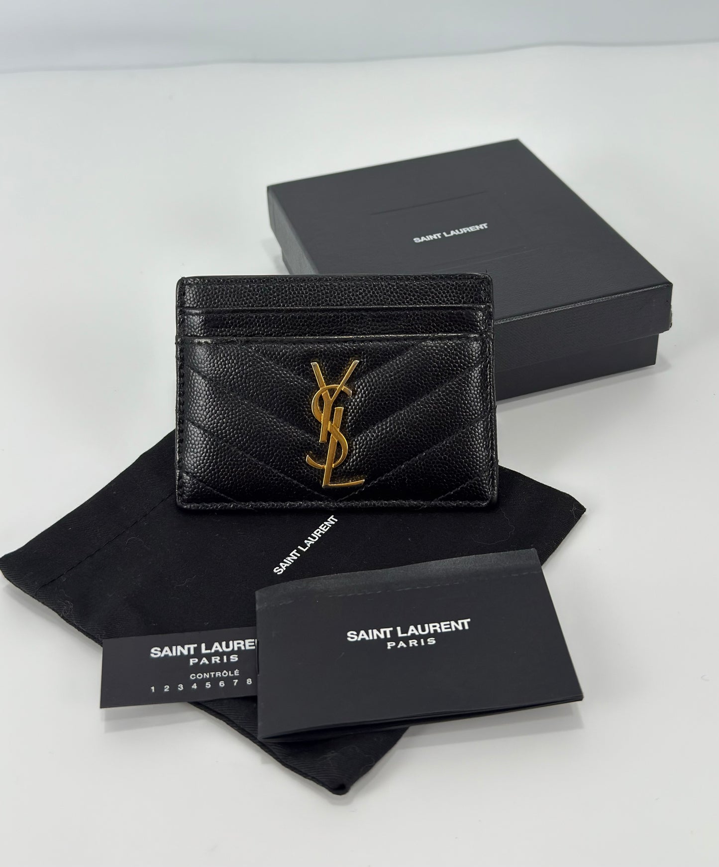 Ysl Monogram Quilted Leather Card Holder