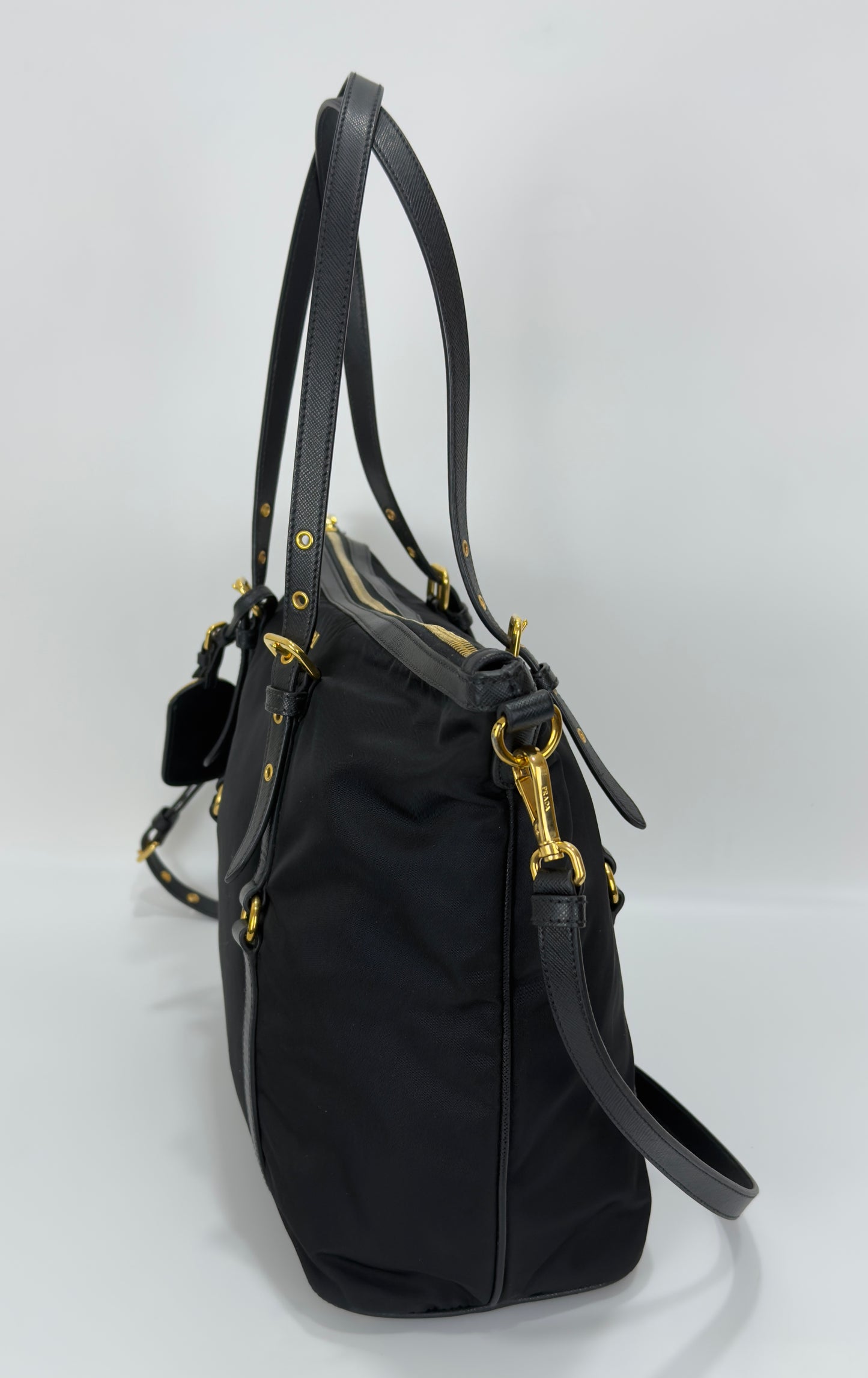 Prada Black Tessuto Nylon Leather
